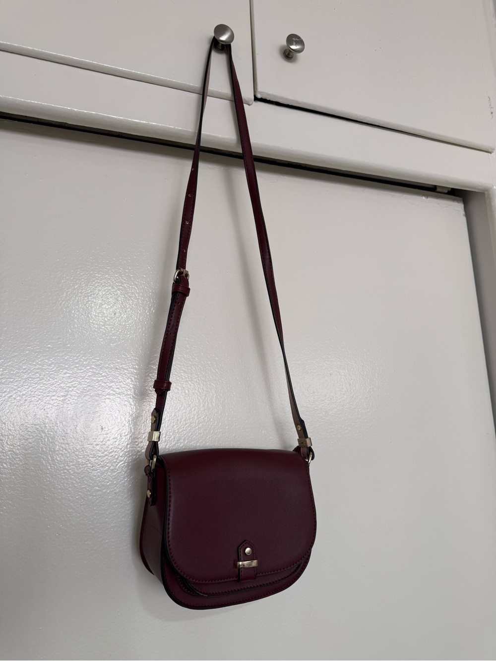 Miztique Burgundy Crossbody Saddle Bag